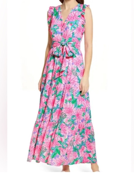 Lilly Pulitzer Dresses & Skirts - Lilly Pulitzer Destini Tie Waist Maxi Dress
 Size 2